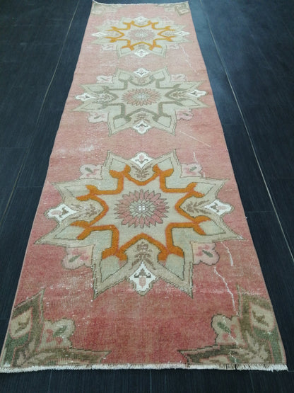 Vintage Oushak Runner Rug 8.2 x 2.3 Vintage Runner Rug Hallway Runner Rug Kitchen Runner Rug Wool Runner Rug Wool Oushak Rug