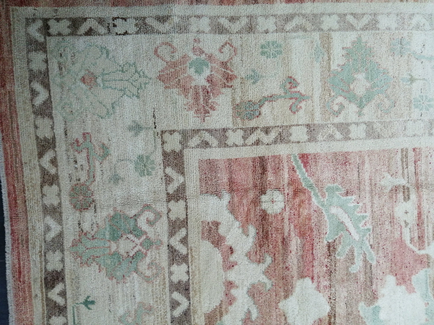 Vintage Muted OUSHAK RUG,12.5 x 8.9  Oushak Rug, Vintage Oushak Rug Wool Oushak Rug Hand Made Rugs, AUTHENTIC Oushak Rug