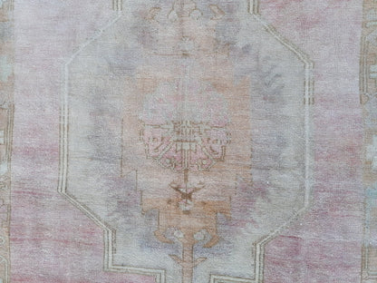 Oushak wool runner rug, vintage hallway runner 4'2x9'7 turkish hand made wool rug kitchen runner rug,