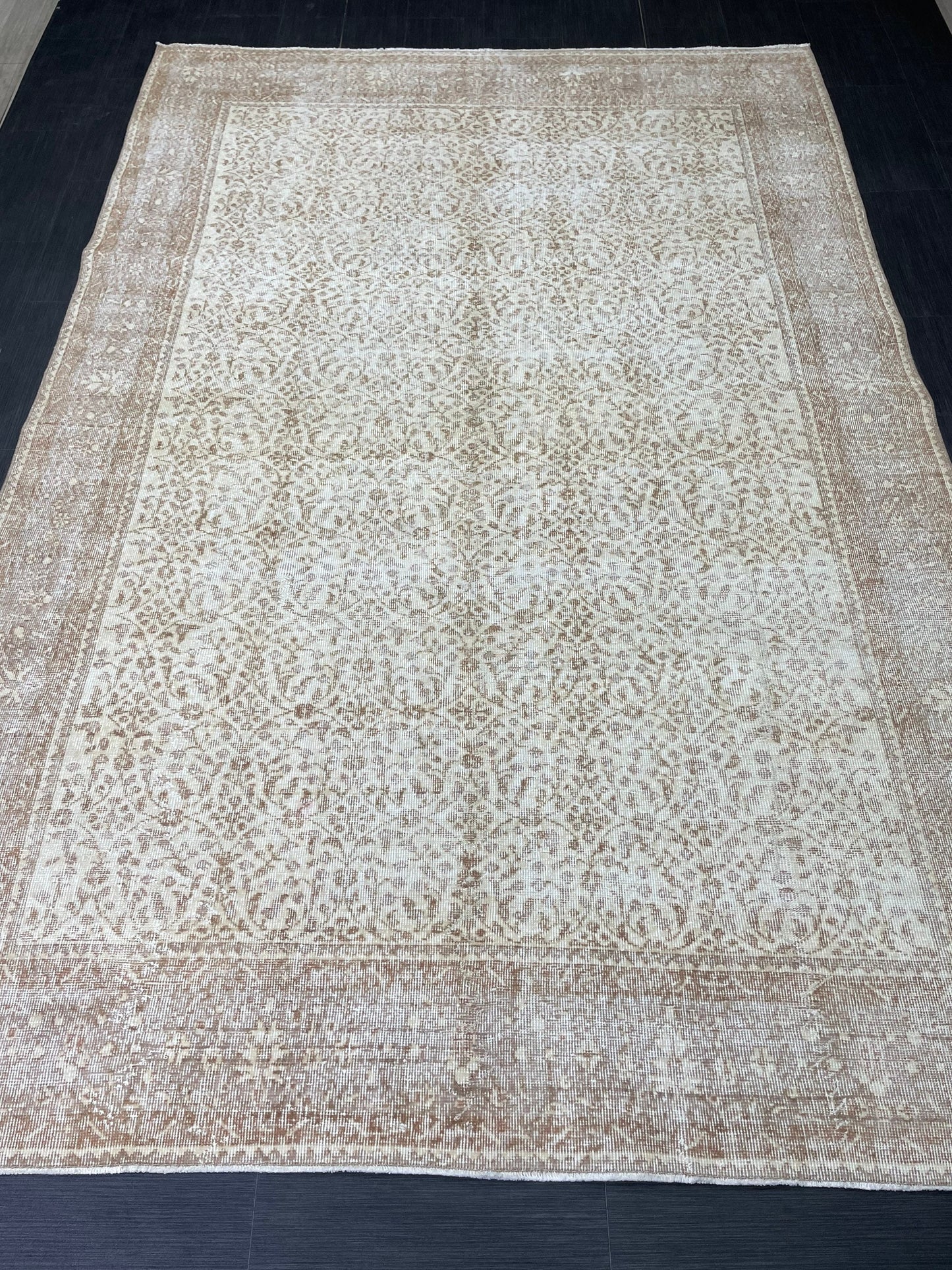 Muted Persian RUG 6.7 x 10 Turkish Oushak Rug Neutral Antique Rug Vintage Rug Wool Muted Oriental Rug Handmade Rug Hand Knotted Rug