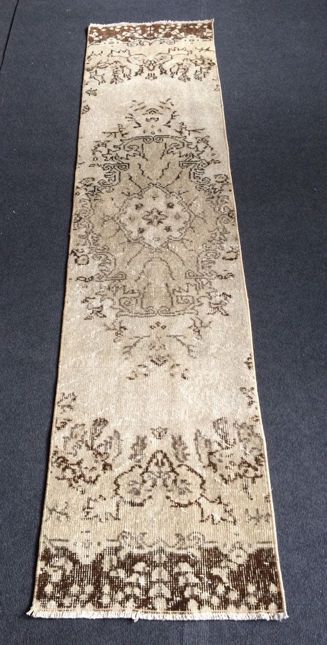 Vintage Rug Runner Turkish Runner  Rug, Boho Runner Rug, Living Room Rug,Oushak Rug Runner Vintage Flooring Hallway Long Run