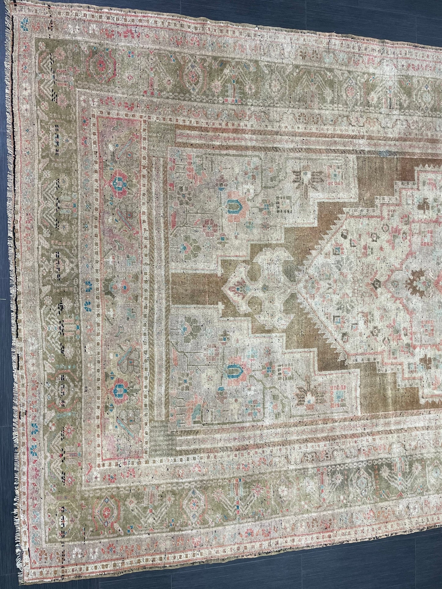 Turkish RUG 6.7 x 11.7 Oushak Rug Vintage Oriental Rug Vintage Persian Rug Wool Hand Knotted Rug Handmade Rugs Vintage Turkish Rug 7x12