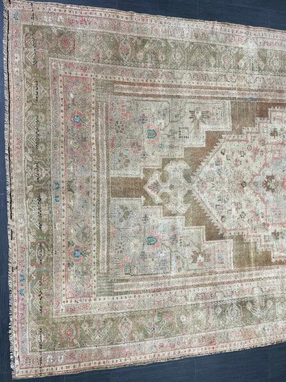 Turkish RUG 6.7 x 11.7 Oushak Rug Vintage Oriental Rug Vintage Persian Rug Wool Hand Knotted Rug Handmade Rugs Vintage Turkish Rug 7x12