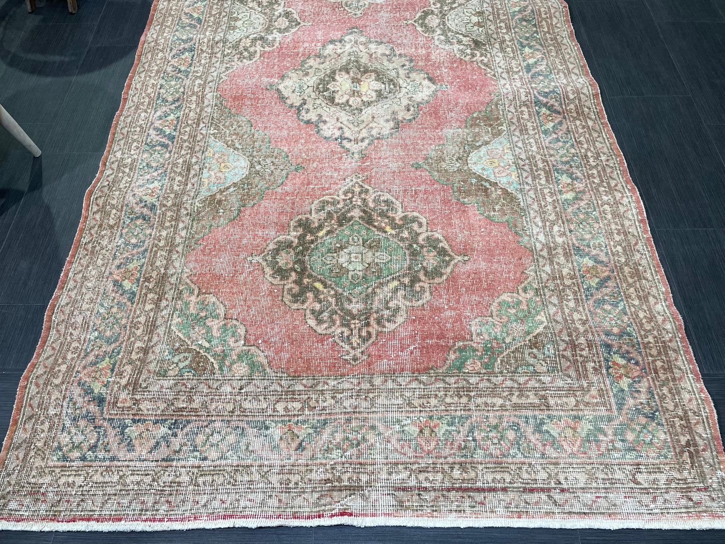 Antique Turkish Runner Rug Muted Distressed 4.9 x 12.6 Runner Rug, Vintage Runner Rug Hallway Runner Rug Kitchen Runner Wool Handmade Runner