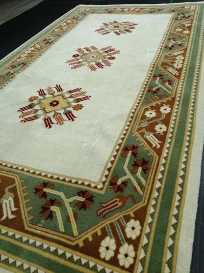 Oriental Rugs, Hand Made Rug, Muted Oushak Rug, Rustic Rug, 5.2 x 9.3  Rug,Turkish Rug, Farmhouse Rug, Vintage Rug, Wool rug
