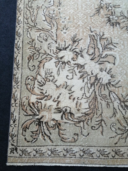 6.7 x 10.2 OUSHAK RUG TURKISH Oushak Rug Vintage Oushak Runner Rug Vintage Runner Rug Wool Oushak Rug Hand Made Rugs Vintage Turkish Rug