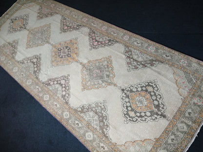 5 x 12.6 OUSHAK RUG TURKISH Muted Runner Rug Vintage Oushak Runner Rug Vintage Runner Rug Wool Oushak Rug Hand Made Rugs Vintage Turkish Rug