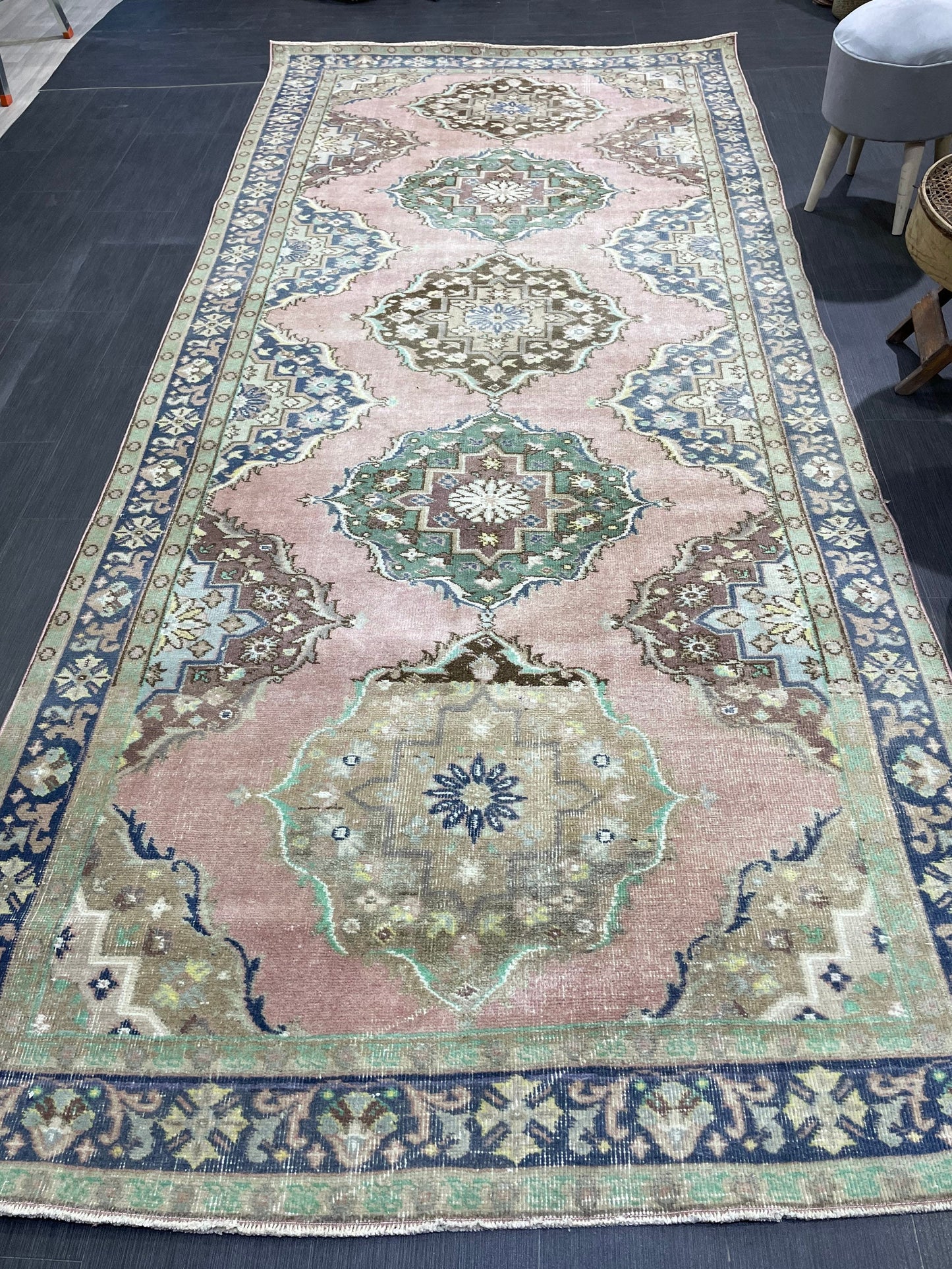 Vintage Runner Rug, Hand Knotted Runner 5 x 11.4 Rug, Turkish Runner Rug, Vintage Runner Rug, Hallway Runner Rug,Quality Kitchen Runner