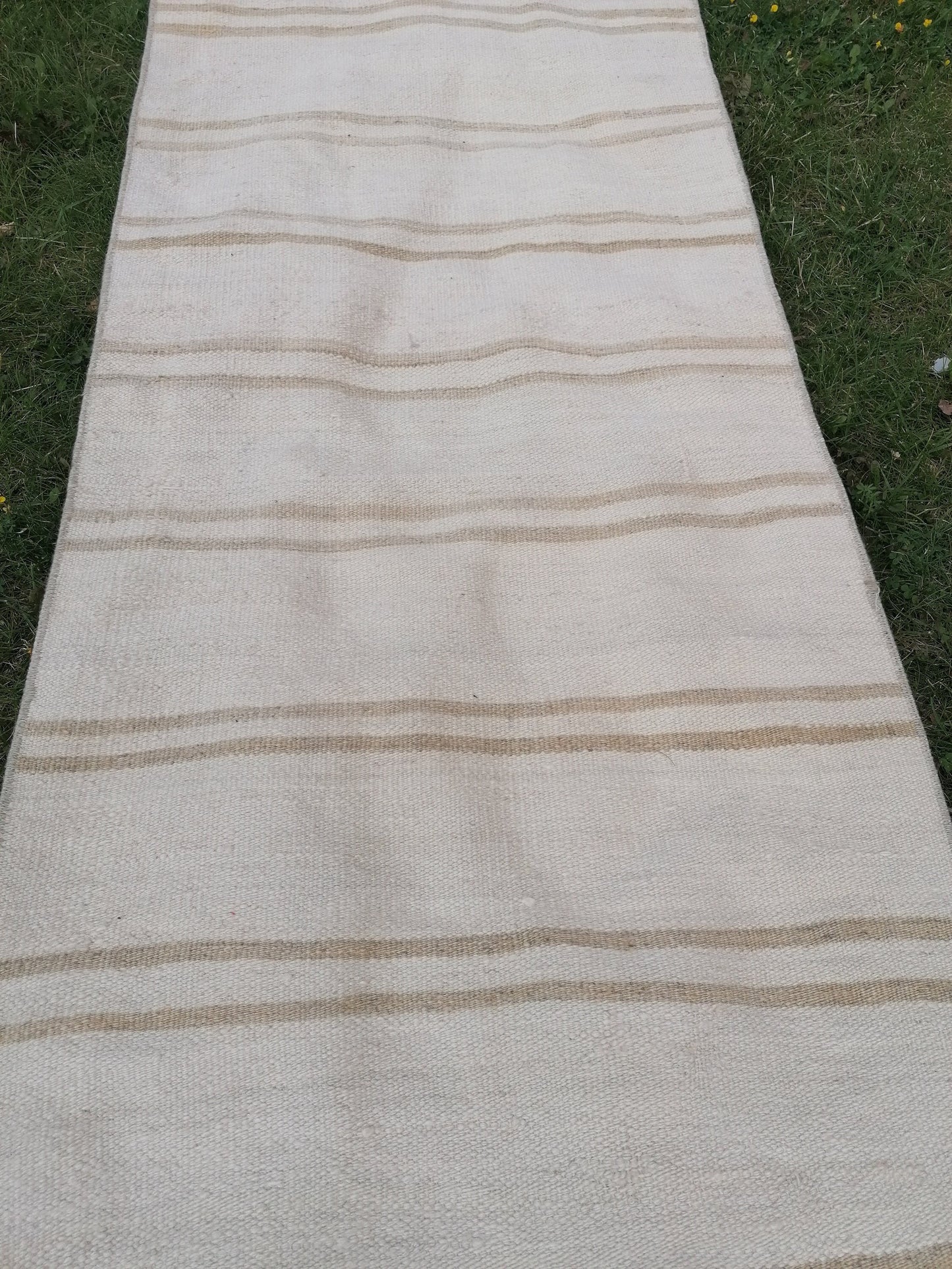 2.2x26 Neutral vintage runner rug , extra long flat woven kilim runner, oriental runner rug,  vintage handmade rug
