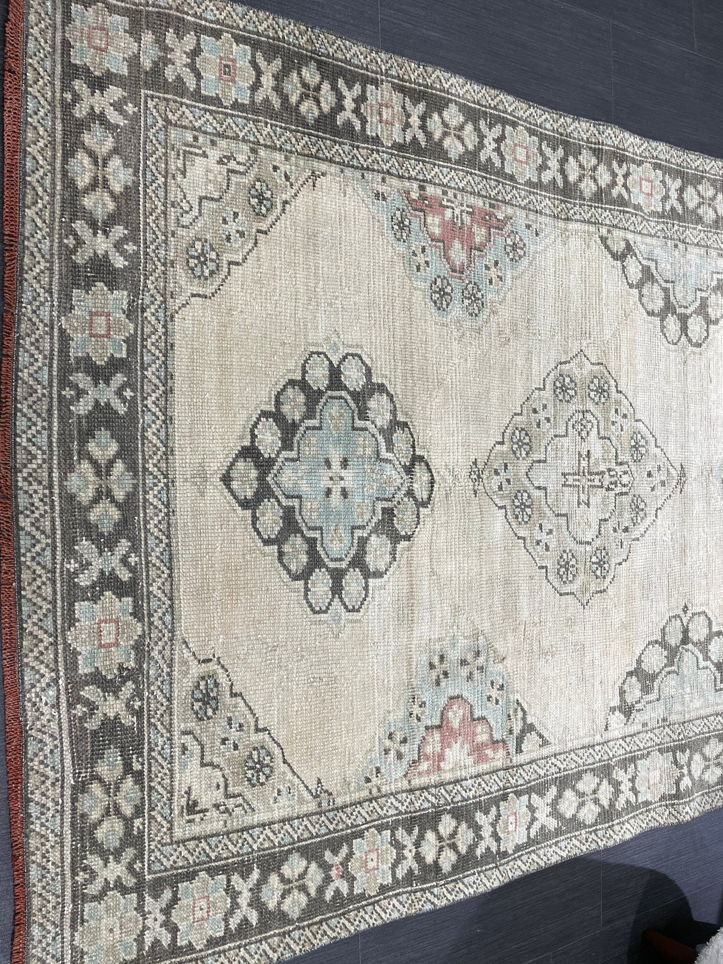 Antique Runner RUG 4.3 x 10.4 TURKISH Oushak Rug Vintage Runner Rug Vintage Runner Rug Wool Oushak Rug Handmade Rug Hand Knotted Rug