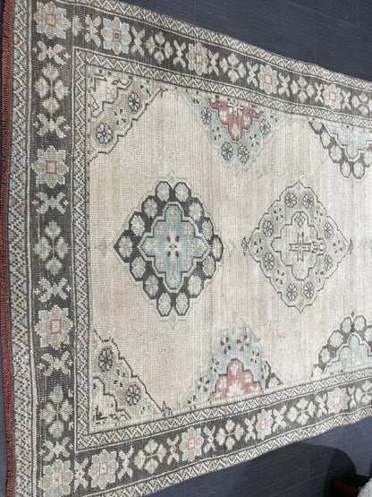 Antique Runner RUG 4.3 x 10.4 TURKISH Oushak Rug Vintage Runner Rug Vintage Runner Rug Wool Oushak Rug Handmade Rug Hand Knotted Rug