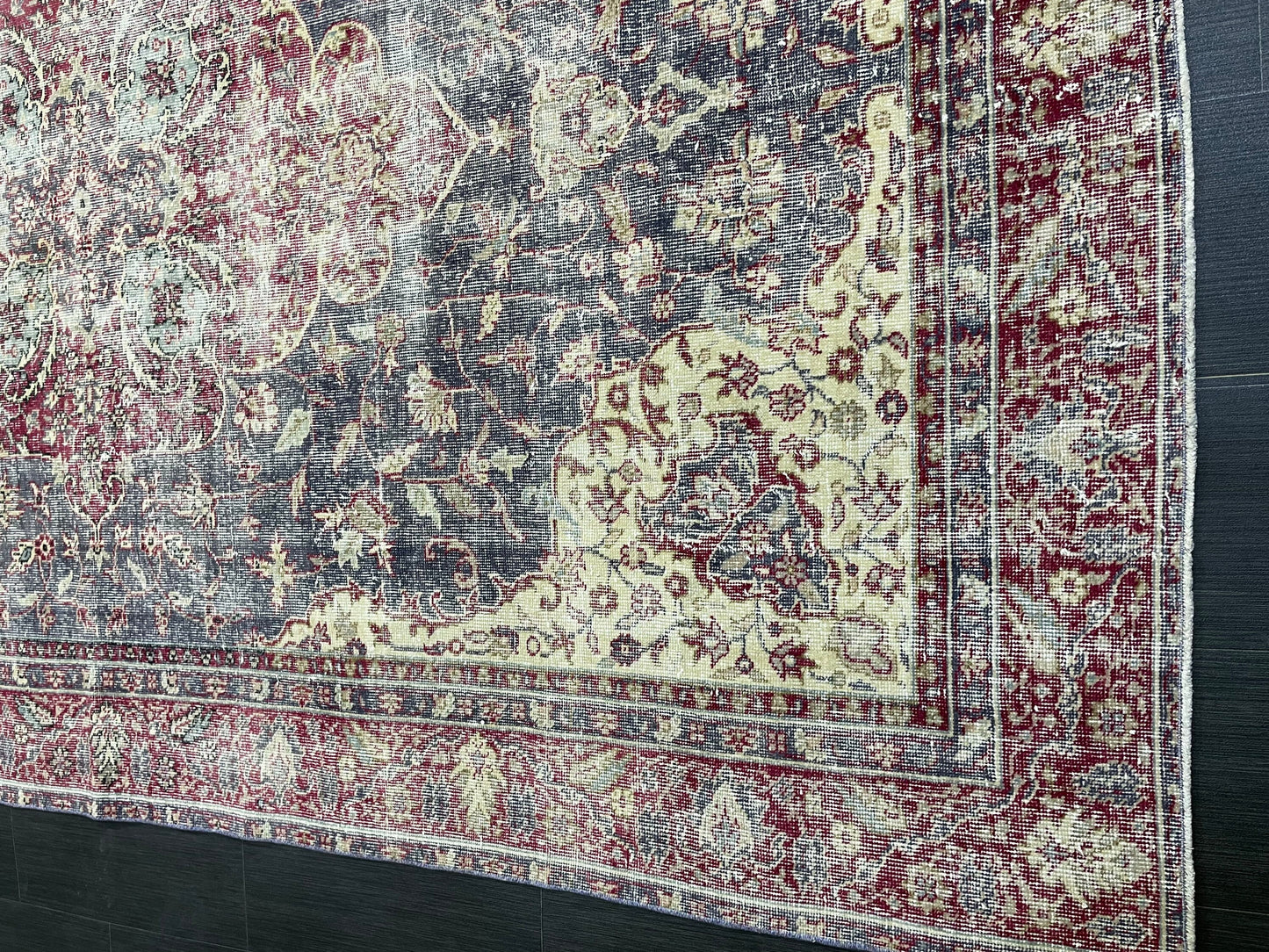 Antique Persian RUG, Turkish Oushak 6.3 x 10 Rug, Vintage Distressed Rug, Vintage Rug, Wool Muted Oriental Rug, Handmade Rug,