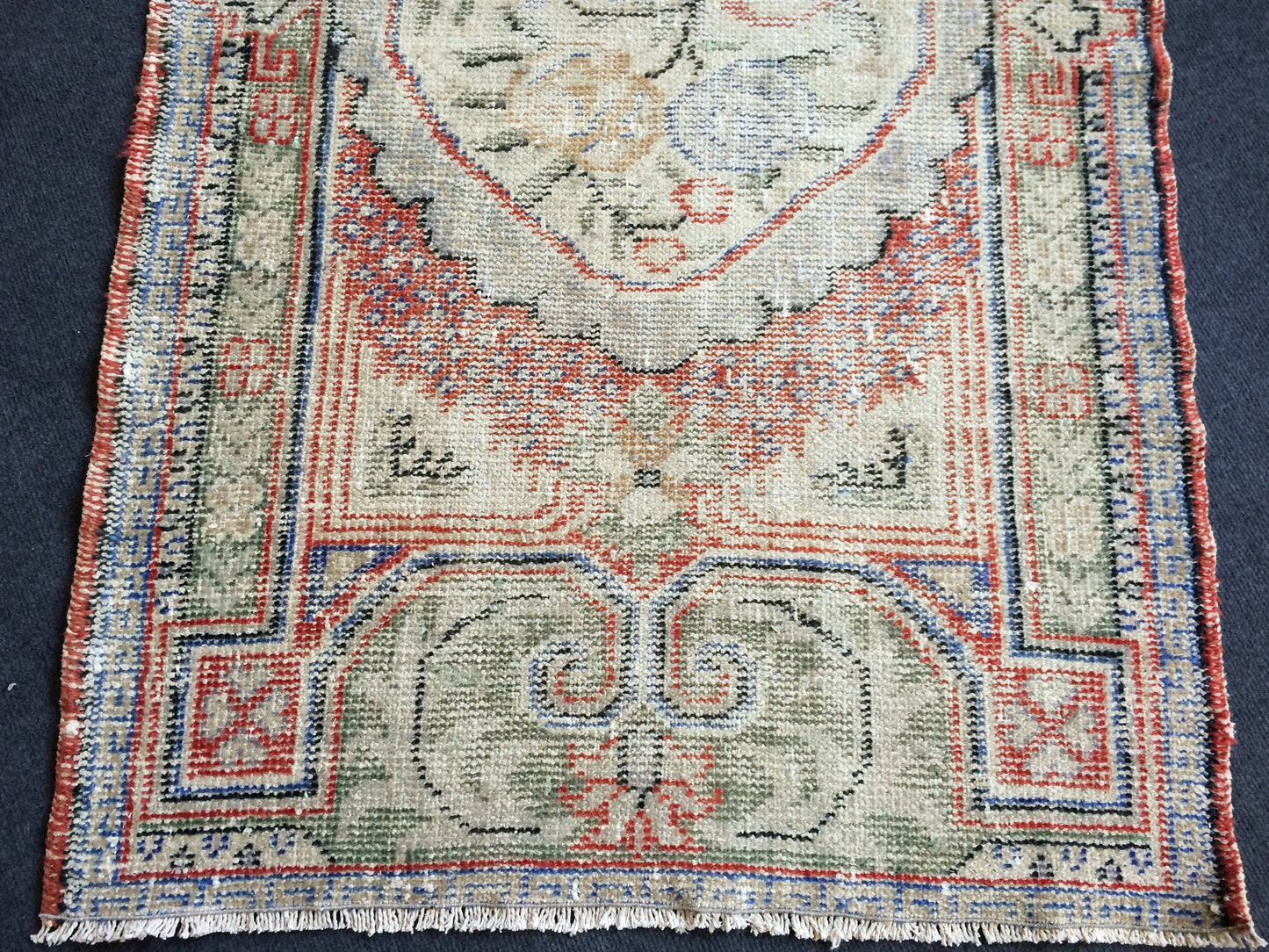 4.9 x 2.10 Turkish Rug Vintage Rug Oushak Rug Distressed Rug