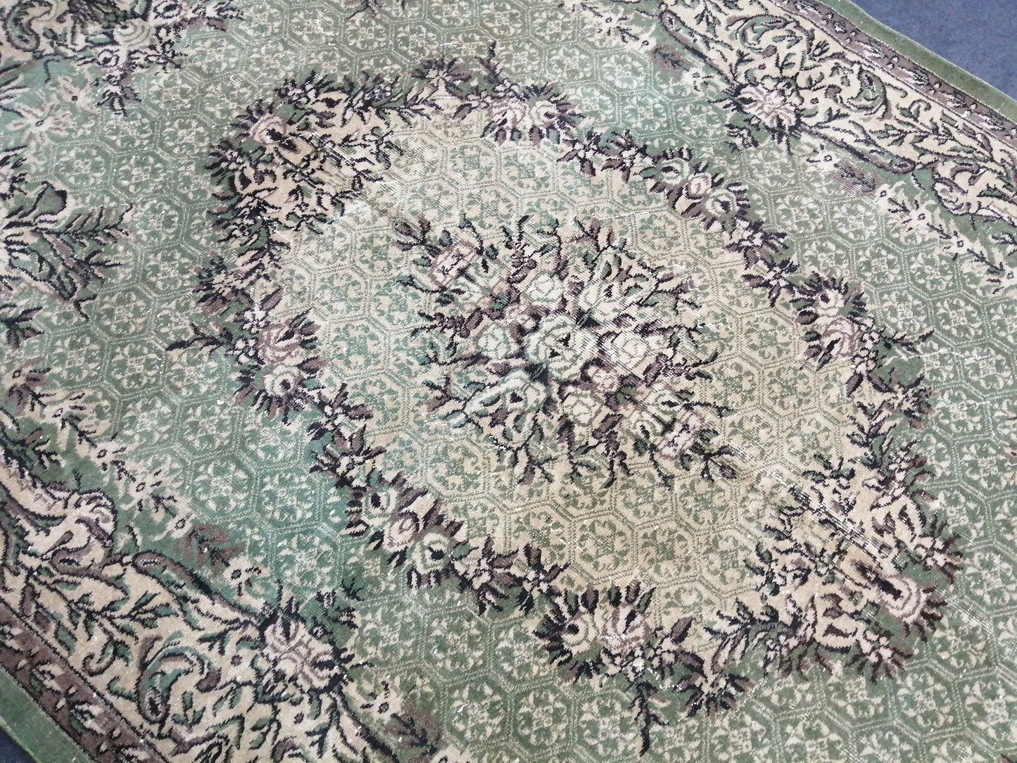 10 X 6.7 OUSHAK RUG TURKISH Oushak Rug Vintage Oushak Runner Rug Vintage Runner Rug Wool Oushak Rug Hand Made Rugs Vintage Turkish Rug