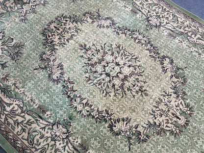 10 X 6.7 OUSHAK RUG TURKISH Oushak Rug Vintage Oushak Runner Rug Vintage Runner Rug Wool Oushak Rug Hand Made Rugs Vintage Turkish Rug