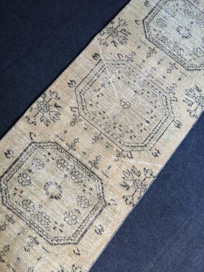 2.5 x 10.9 Oushak Runner Rug Turkish Runner Rug Vintage Runner Rug Hallway Runner Rug Kitchen Runner Rug Distressed Runner Rug Wool Worn Rug