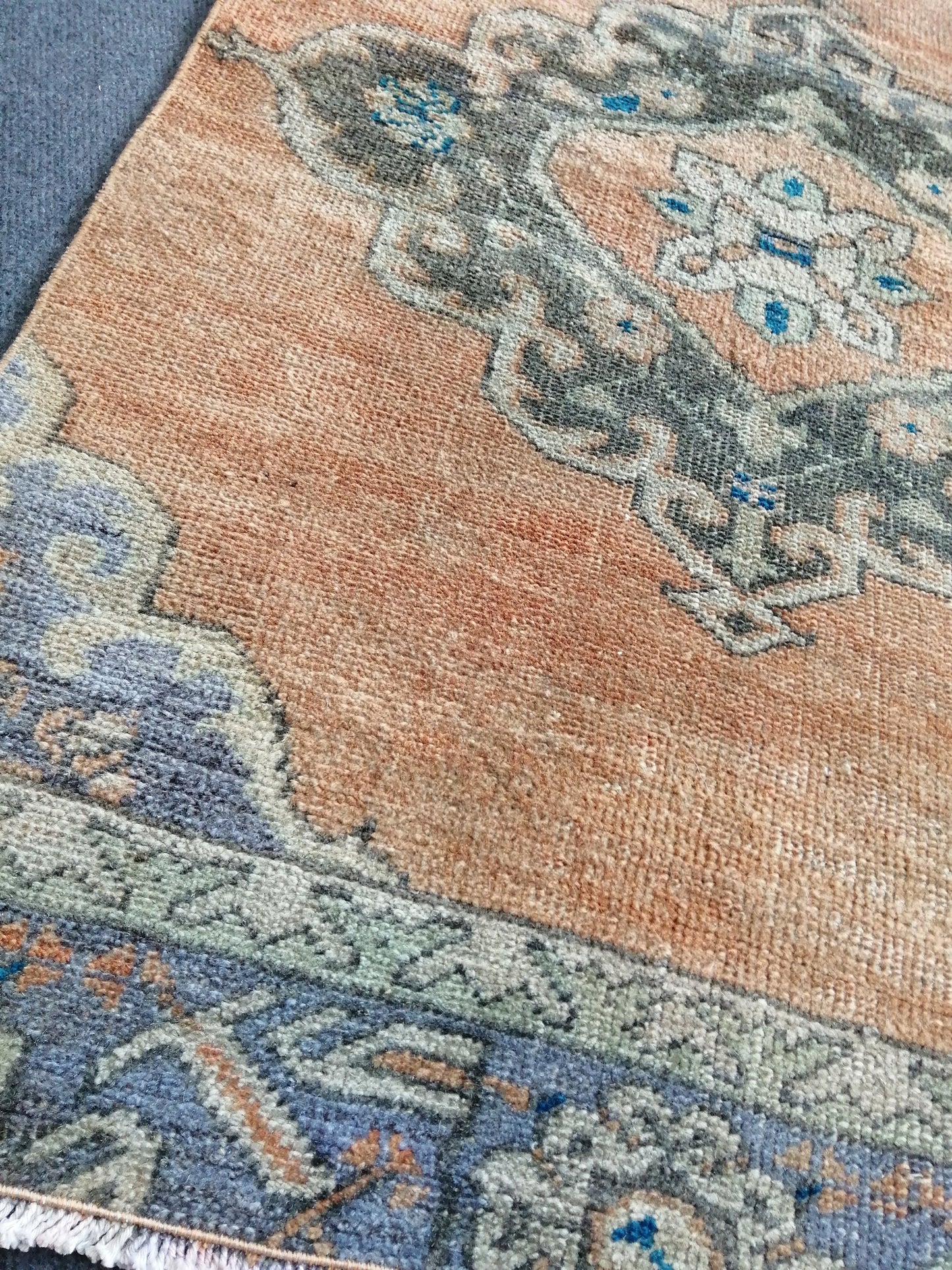 10 X 2.6 VINTAGE Oushak Runner Turkish Runner Rug Vintage Runner Rug Hallway Runner Rug Turkish Rug Runner Wool Runner Rug Wool Oushak Rug