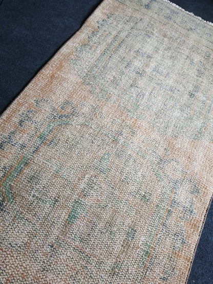 11 x 2.8 Low Wool Pile Oushak Runner Rug Turkish Runner Rug Vintage Runner Rug Hallway Runner Rug Kitchen Runner Rug Wool Runner Rug Wool