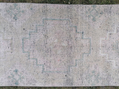 Pastel runner rug, vintage runner, anatolian wool runner,hallway runner, hand made runner 10'6x2'8 feet