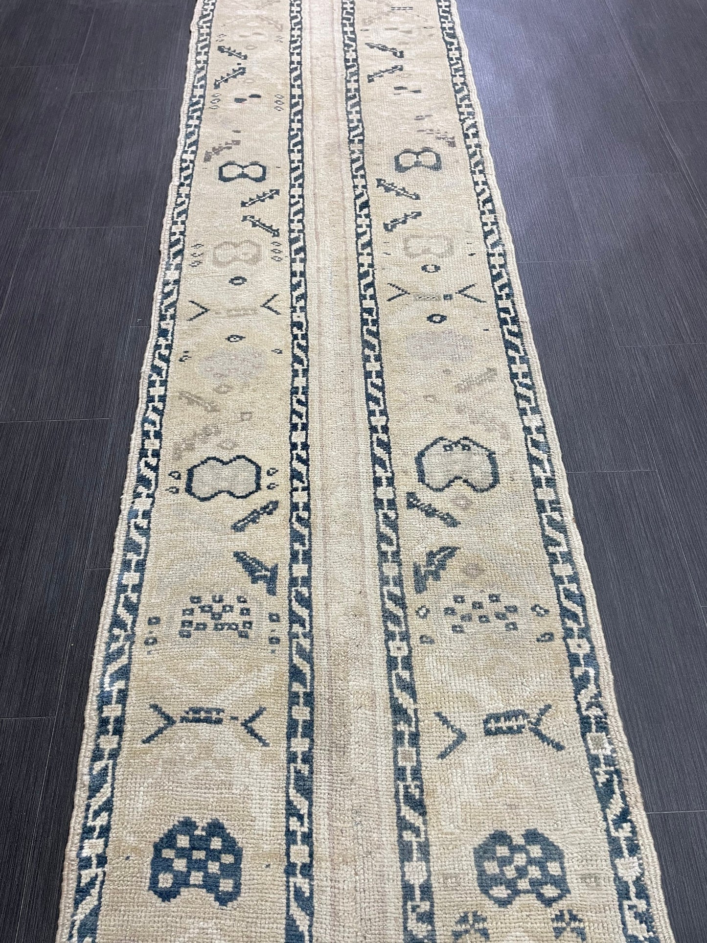 Muted Vintage Runner Rug 2.4 x 11.6 Muted Turkish Runner Rug Hand Made Runner Rug Vintage Runner Rug Hallway Runner Rug Kitchen Runner