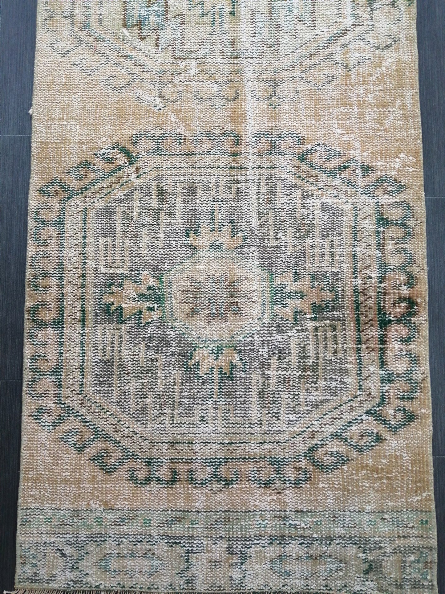 10.8 x 2.6 Muted Oushak Runner Rug Turkish Runner Rug Vintage Runner Rug Hallway Runner Rug Kitchen Runner Rug Wool Runner Rug