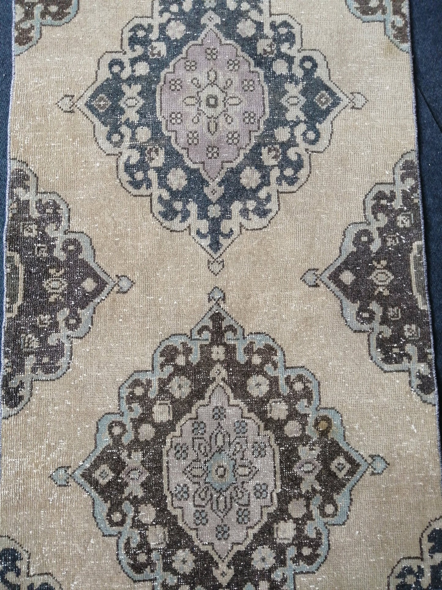 13.7 x 2.8 Vintage Oushak Runner Rug Turkish Runner Rug Vintage Runner Rug Hallway Runner Rug Kitchen Runner Rug Wool Runner Rug Wool Oushak