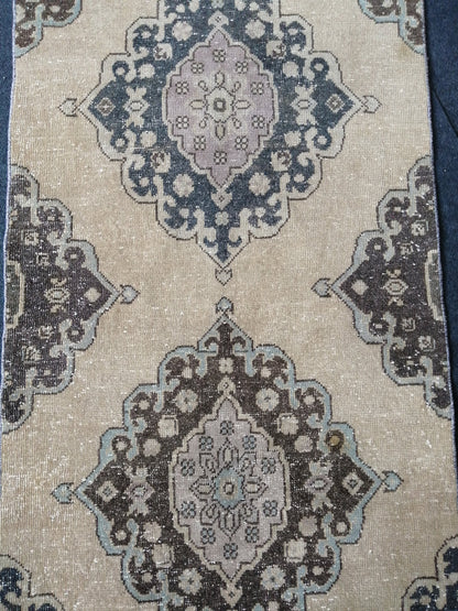 13.7 x 2.8 Vintage Oushak Runner Rug Turkish Runner Rug Vintage Runner Rug Hallway Runner Rug Kitchen Runner Rug Wool Runner Rug Wool Oushak