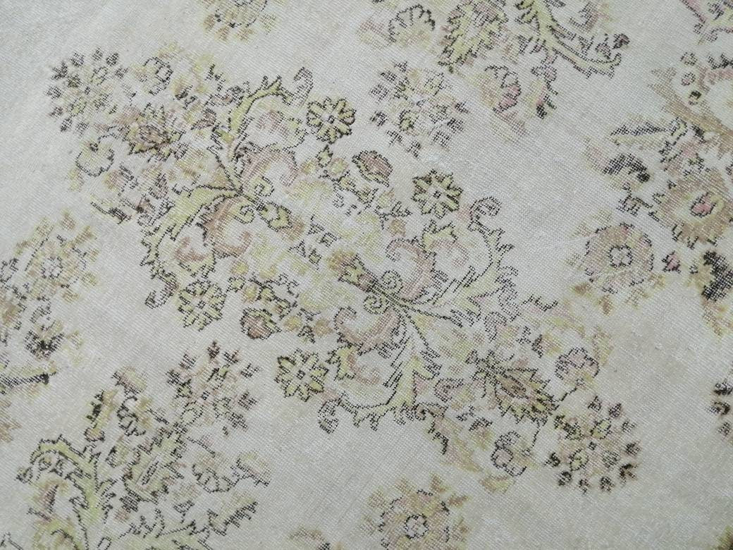 Floral Muted RUG 10.6 x 6 Muted TURKISH Rug Oriental Vintage Wool Rug Hand Made Rugs Vintage Large Turkish Rug