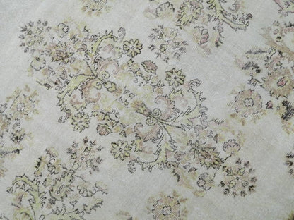 Floral Muted RUG 10.6 x 6 Muted TURKISH Rug Oriental Vintage Wool Rug Hand Made Rugs Vintage Large Turkish Rug