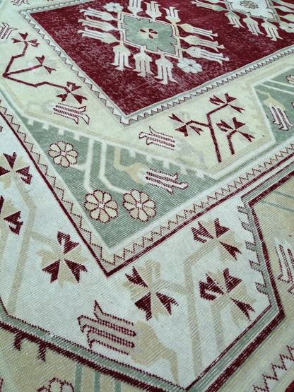 9.3 x 6.5 OUSHAK RUG TURKISH Oushak Rug Vintage Oushak Runner Rug Vintage Runner Rug Wool Oushak Rug Hand Made Rugs Vintage Turkish Rug