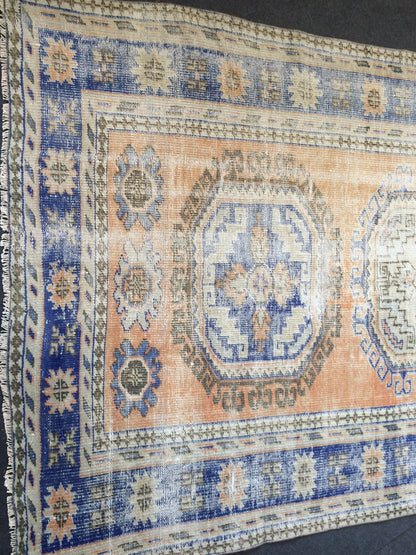 11.4 x 5.2 Vintage Runner Rug Distressed Turkish Runner Rug Wool Vintage Runner Rug Hallway Runner Rug Kitchen Runner Rug