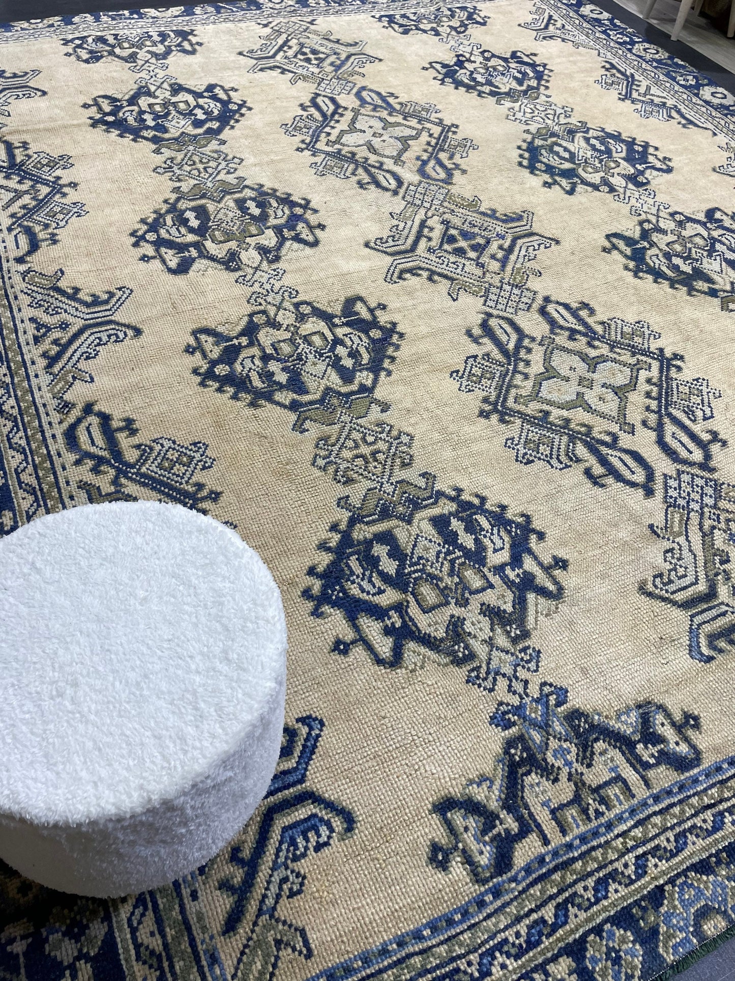 Antique Oushak RUG, Turkish 8.7 x 10.3 Rug, Hand Knotted Rug, Vintage Wool Rug, Oriental Rug Handmade Rug, Persian Rug