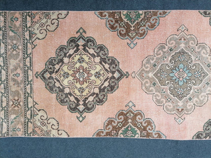 2'9x12'6 oushak turkish runner, vintage wool rug, hallway runner, vintage handmade runner, kitchen runner rug