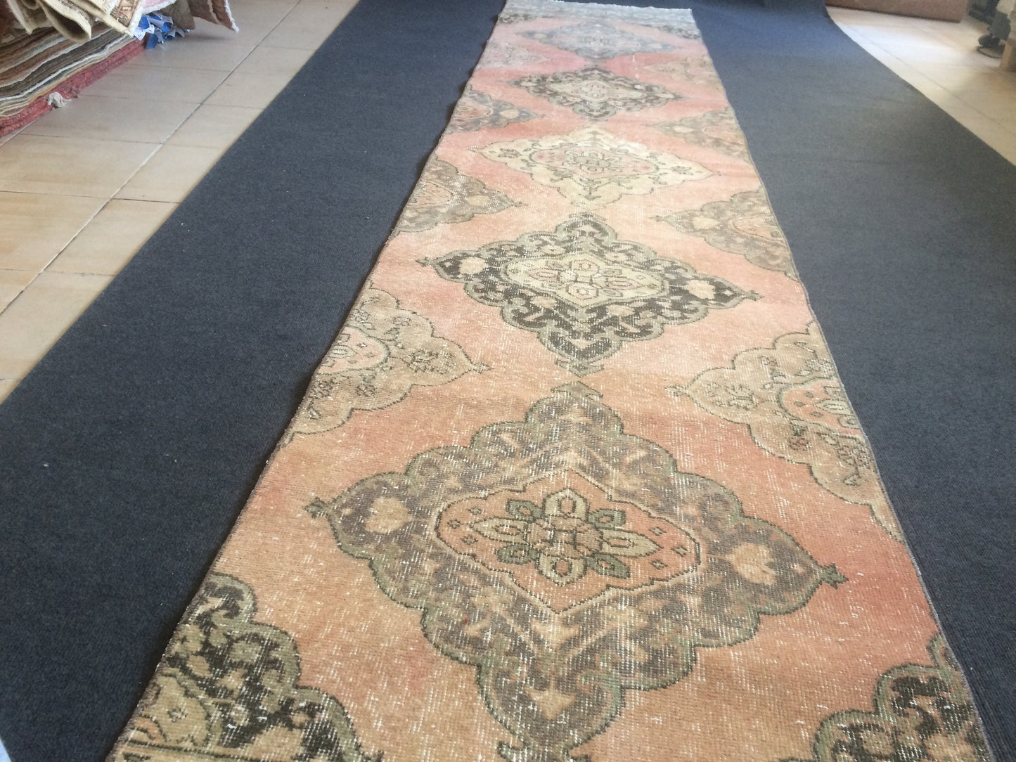 13 X 2.8 Turkish Runner Rug Vintage Runner Rug Oushak Runner Rug  Hallway Runner Rug Kitchen Runner Rug Wool Runner Rug Wool Oushak Rug