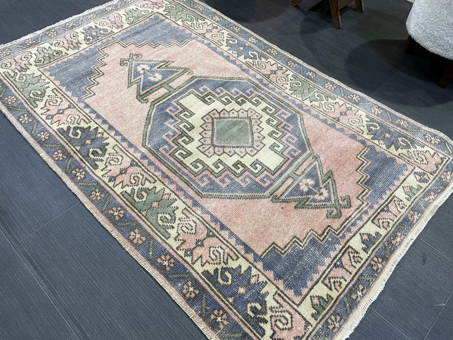 Vintage Oushak Rug, 3.2 x 5 Vintage Rug, Antique Rug, Handmade Rug, Hand Knotted Rug, Turkish Rug, Wool Rug