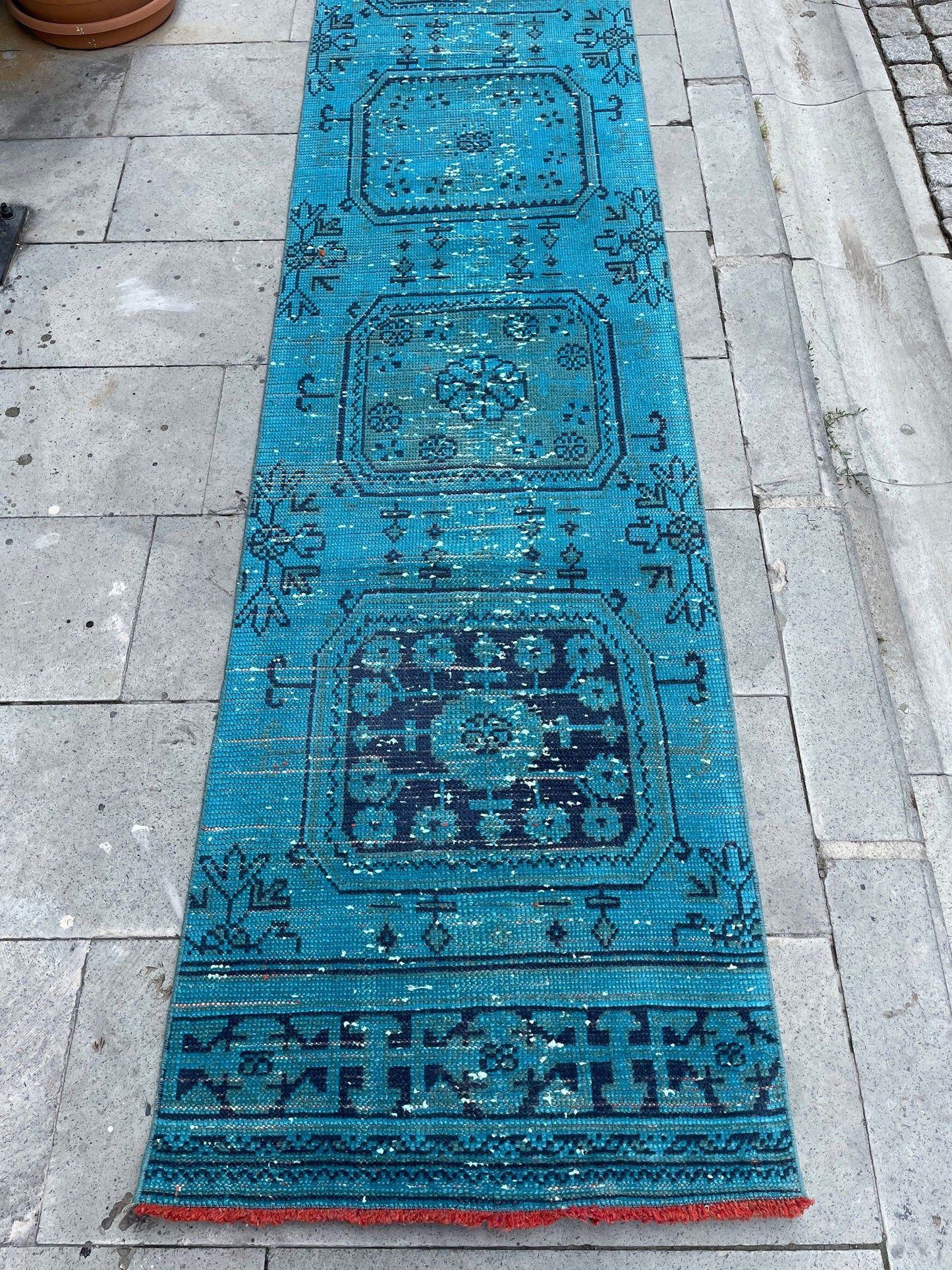 Extra Long Runner Rug Overdyed TURKISH 2 x 19.4 Runner Vintage Runner Rug Vintage XL Oriental Runner Rug Staircase Runner rug