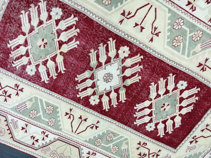 9.3 x 6.5 OUSHAK RUG TURKISH Oushak Rug Vintage Oushak Runner Rug Vintage Runner Rug Wool Oushak Rug Hand Made Rugs Vintage Turkish Rug