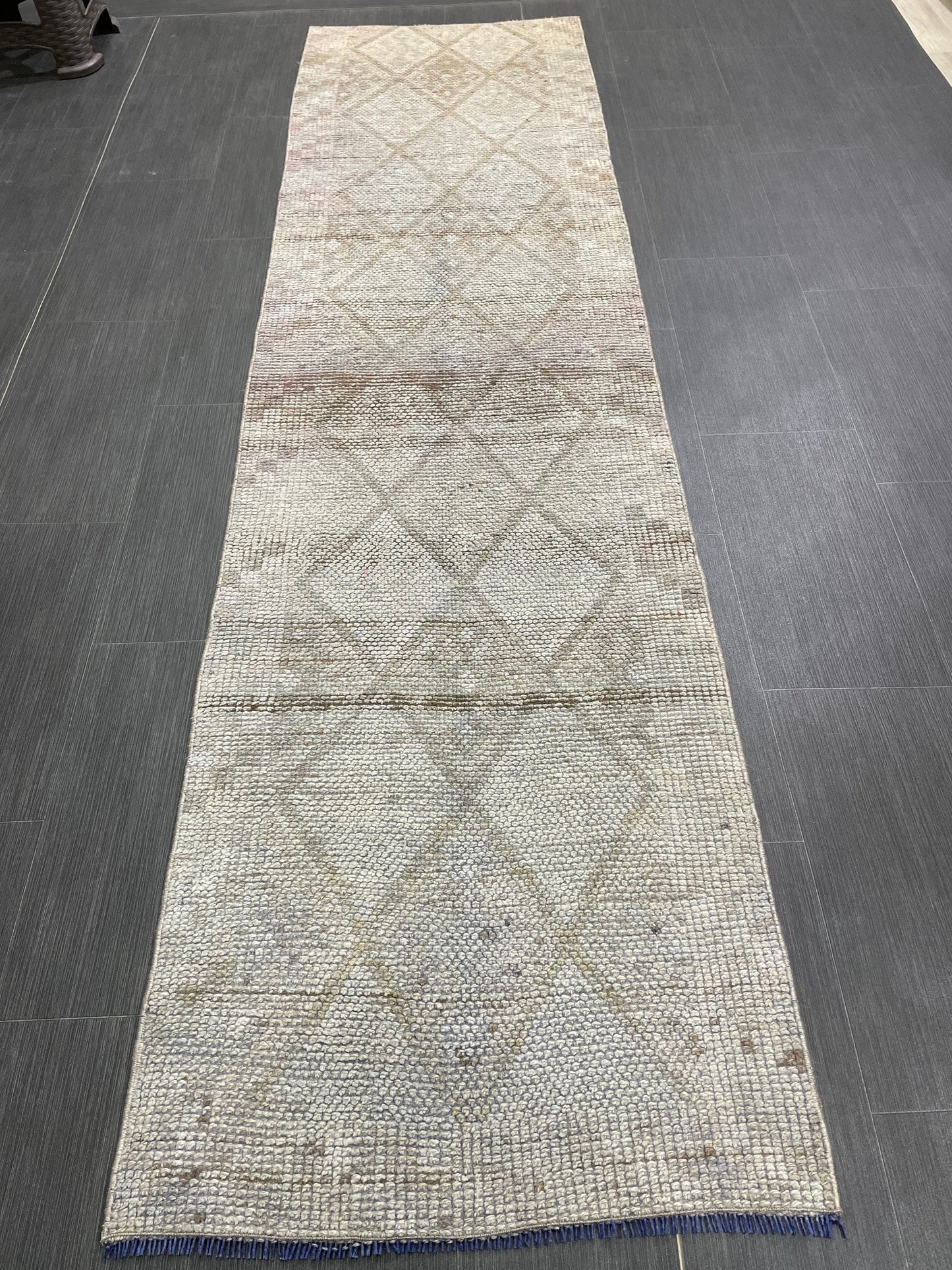 Muted Runner Rug Turkish 2.3 x 8.8 Runner Rug Vintage Runner Rug Hallway Runner Rug Kitchen Runner Rug Wool Runner Handmade Runner Rug