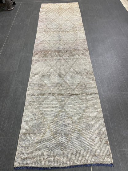 Muted Runner Rug Turkish 2.3 x 8.8 Runner Rug Vintage Runner Rug Hallway Runner Rug Kitchen Runner Rug Wool Runner Handmade Runner Rug