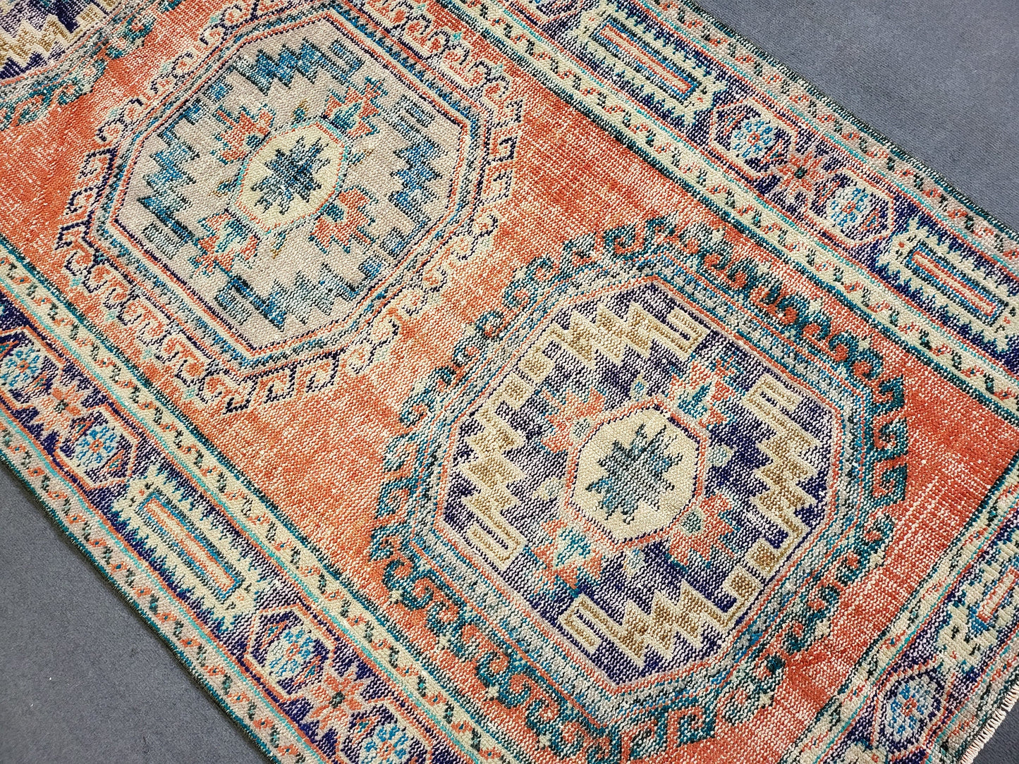 Distressed Runner Rug Vintage 4.2 x 10.9 Turkish Runner Rug Vintage Runner Rug Handmade Runner Rug Kitchen Runner Rug Persian Runner Rug