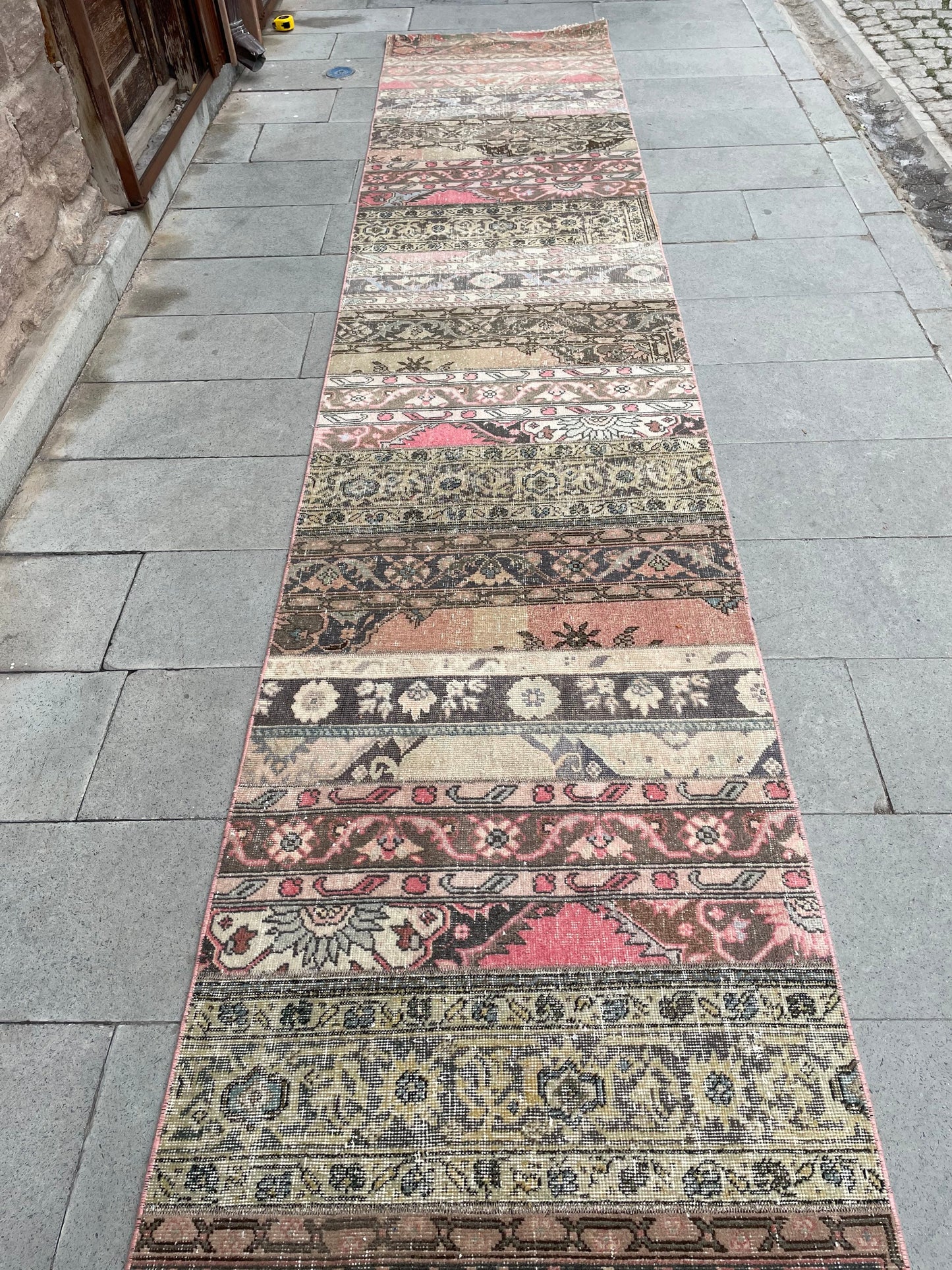Staircase Runner Rug 2.8 x 30 ft Extra Long  TURKISH Runner Rug Vintage Runner Rug Oriental Runner Rug Patchwork Runner Hand Knotted Runner