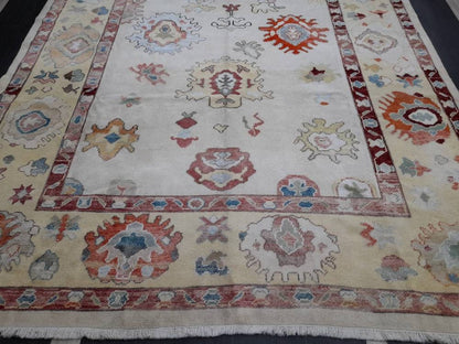 8.4 x 11 Muted OUSHAK RUG TURKISH Oushak Rug Muted Oushak Rug Vintage Rug Wool Oushak 9x12 Rug Hand Made Rug Authentic Oushak Rug