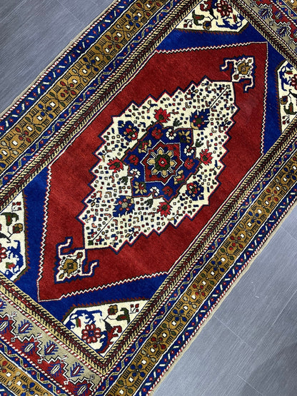 Persian RUG Vintage TURKISH 4x7 Rug Plush Vintage Rug Wool Oushak Rug Handmade Rug Hand Knotted Rug Natural Wool Rug