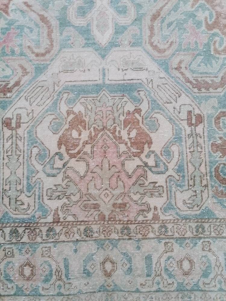 Turkish rug, vintage rug 4'2x8'3 oushak bohemian rug, area rug