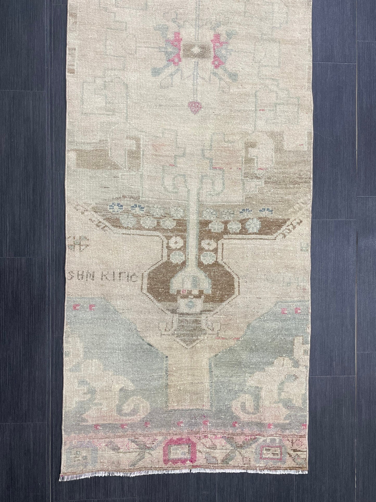 Muted Runner Rug Muted Turkish Runner Rug Vintage 2.5 x 11.5 Runner Rug Hallway Runner Rug Kitchen Runner Rug Oriental Runner Wool Runner