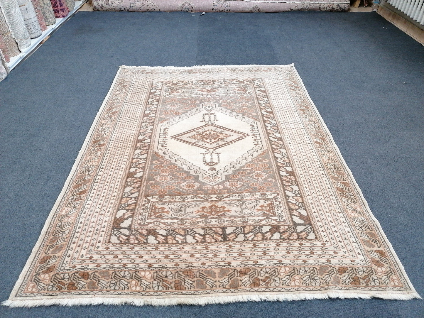 6'x4'6 vintage turkish rug oushak wool rug, vintage anatolian bohemian rug,unique hand made