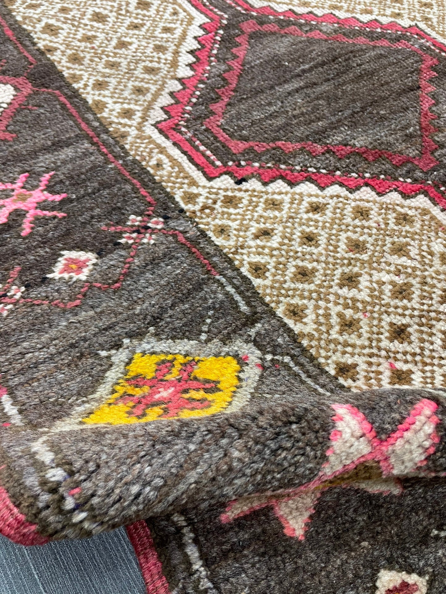 High Wool Pile Runner Rug 5 x 13.7 Turkish Runner Rug Large Vintage Runner Rug Hallway Runner Rug Muted Runner Rug Wool Oushak Runner Kars