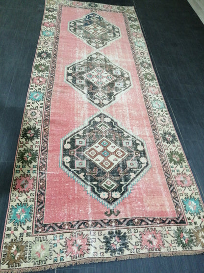 10.4 x 4 Oushak Runner Rug Turkish Runner Rug Vintage Runner Rug Hallway Runner Rug Kitchen Runner Rug Wool Runner Rug Wool Oushak Rug