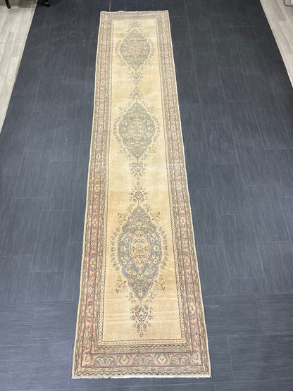 Vintage Persian Runner Rug 2.8 x 13 Fine Knotted Handmade Runner Rug Turkish Runner Rug Vintage Runner Rug Hallway Runner Kitchen Runner Rug