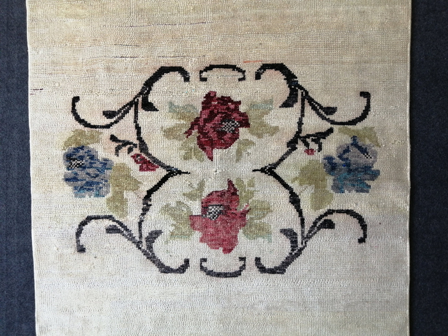 Floral OUSHAK RUG TURKISH 6.3 x 3.2 Oushak Rug Vintage Oushak Runner Rug Vintage Runner Rug Wool  Hand Made Rugs Vintage Turkish Rug